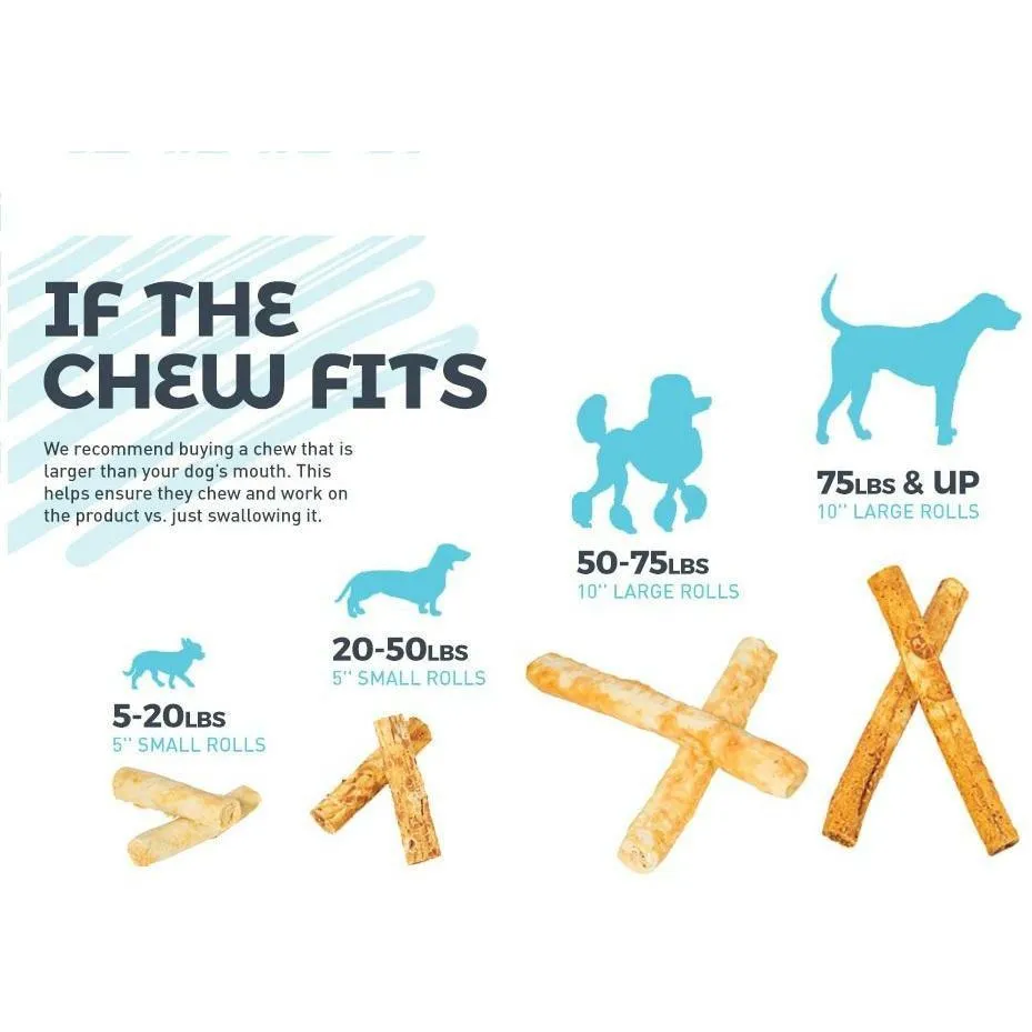 10" Beef Collagen Rolls for Large & Extra Large Dogs