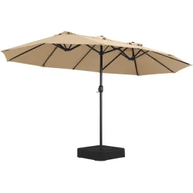 15FT Patio Outdoor Umbrella Double Sided Large Umbrella