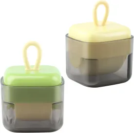 2PCS Mini Lint Roller, Washable Reusable Sticky Roller for Pet Hair, Portable Lint Remover for Clothes, Travel Household(Color:Green Yellow)
