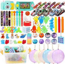 70Pcs Party Favors Christmas Stocking Stuffers for Kids Fidget Toys Bulk Autism Sensory Treasure Box Toys for Boys Girls Stress Relief Anxiety Relief Classroom Prizes Pinata Goodie Bags Filler