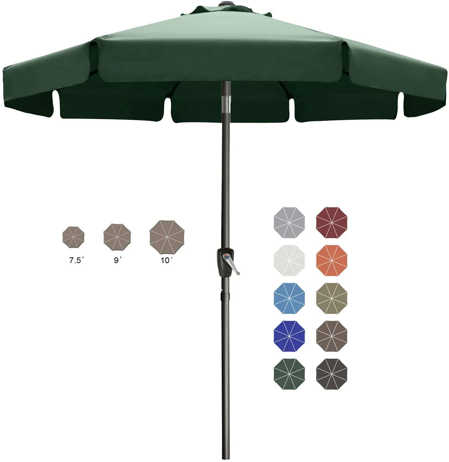 ABCCANOPY Outdoor Table Market Umbrella with Push Button Tilt and Crank for Patio Pool