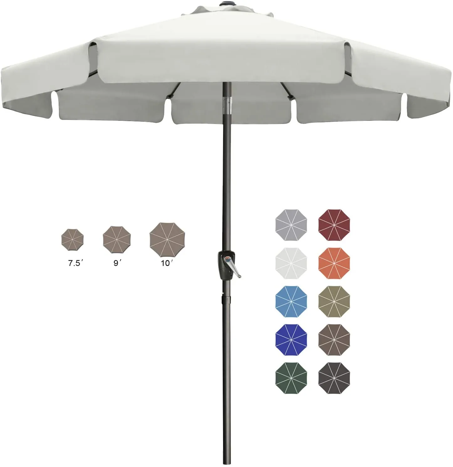 ABCCANOPY Outdoor Table Market Umbrella with Push Button Tilt and Crank for Patio Pool