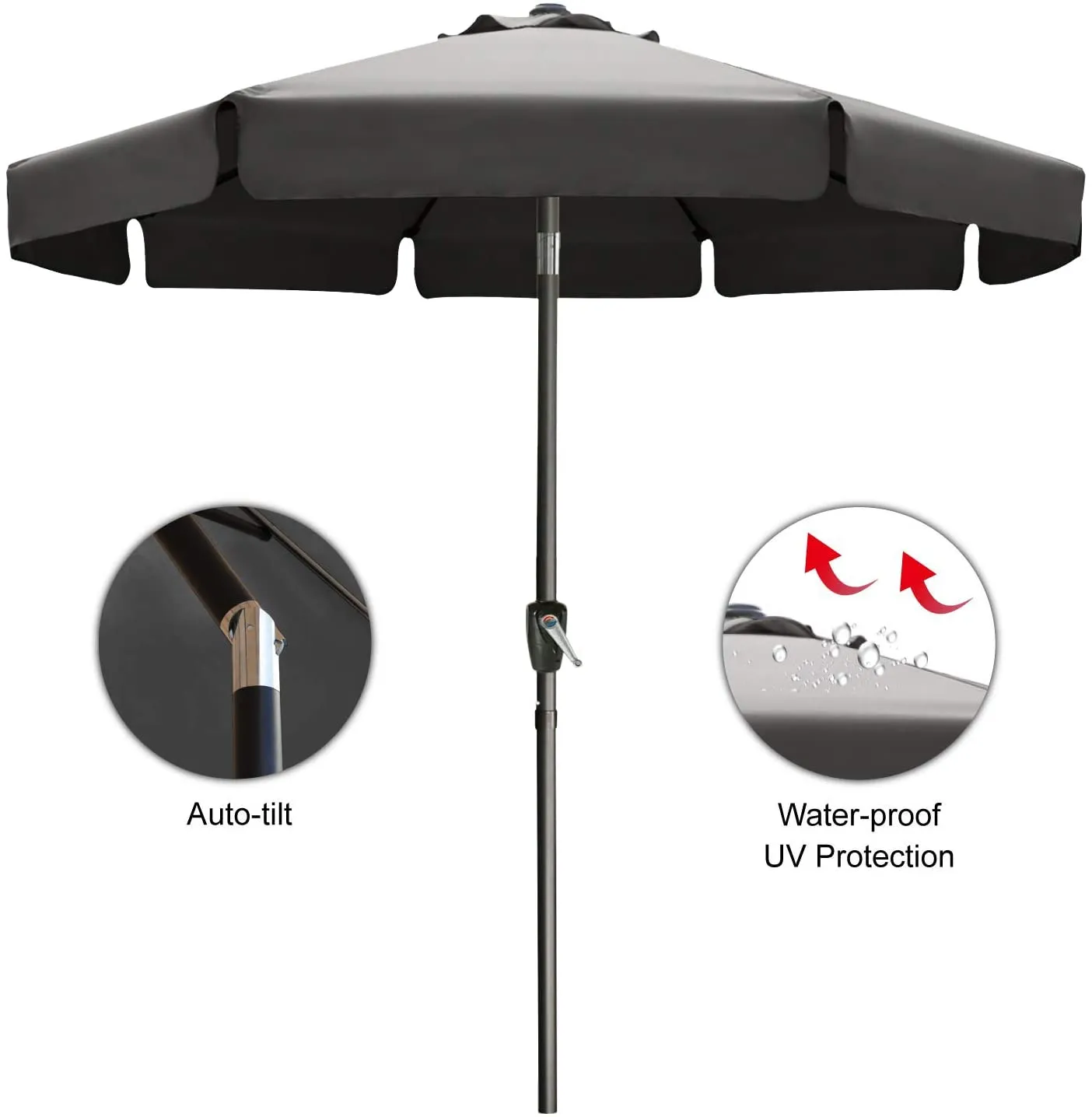 ABCCANOPY Outdoor Table Market Umbrella with Push Button Tilt and Crank for Patio Pool
