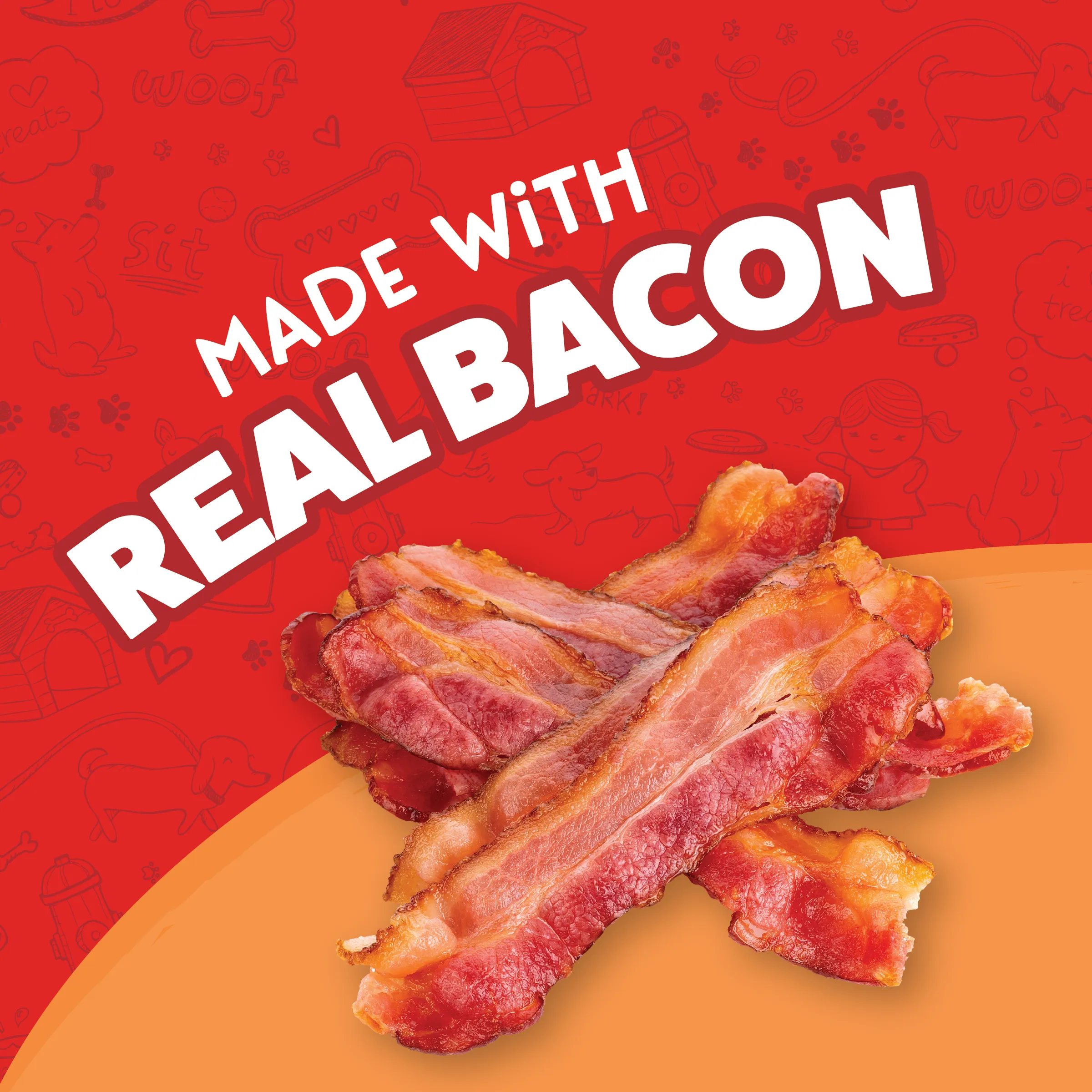 Bak'n Creations Bacon & Cheese Dog Treats | 6 oz, 25 oz | Meaty Treats