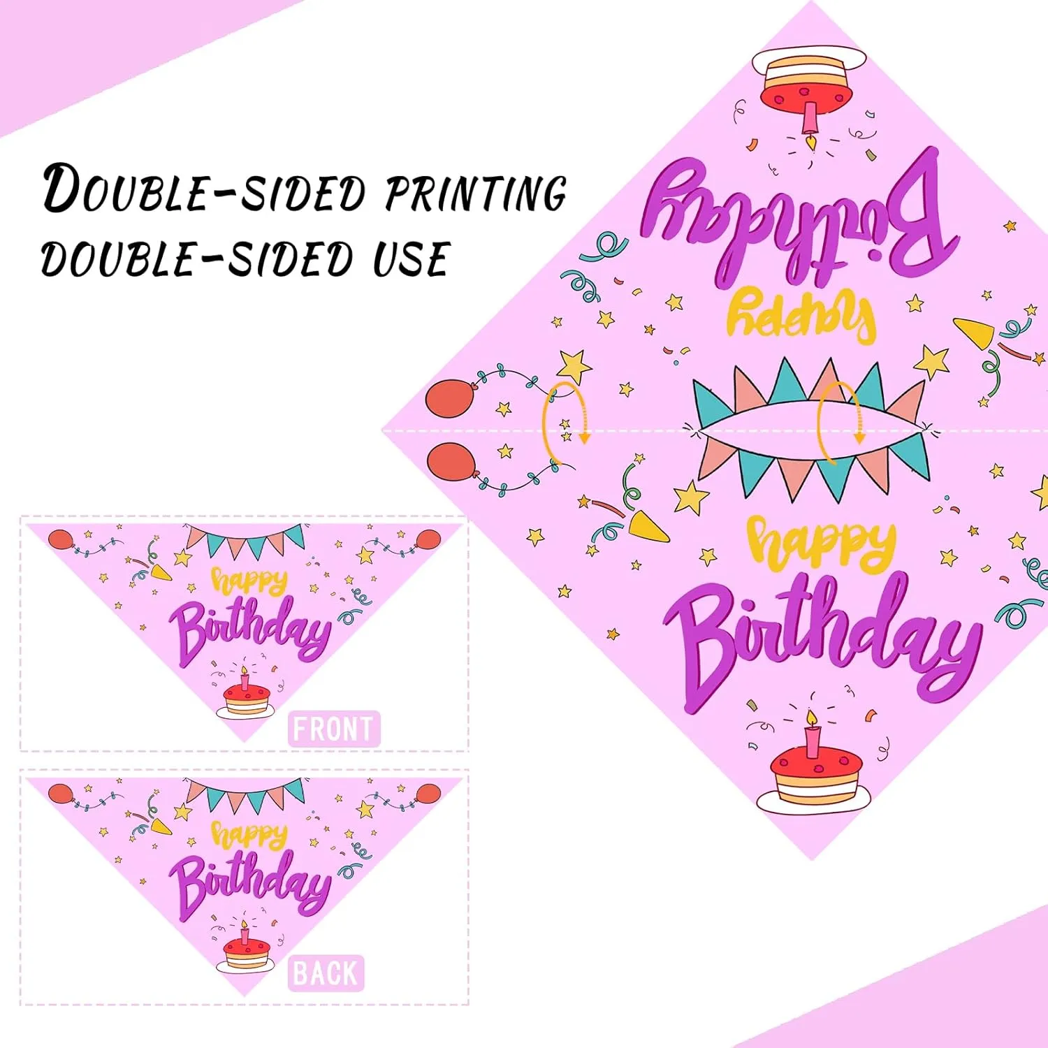 Birthday Dog Bandanas 2 Packs,Purple Pet Scarf for Boys and Girls,Baseball Game Bandana for Small or Large or Extra Large Dogs (X-Large),Premium Durable Fabric