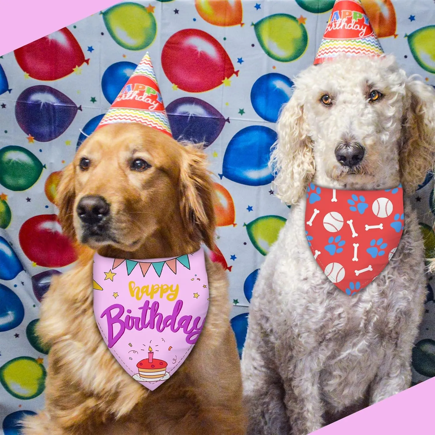 Birthday Dog Bandanas 2 Packs,Purple Pet Scarf for Boys and Girls,Baseball Game Bandana for Small or Large or Extra Large Dogs (X-Large),Premium Durable Fabric