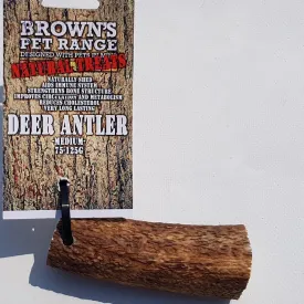 Brown's Natural Dog Chew | Medium Deer Antler (75-100g)