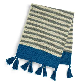 Caron Crochet Stripe Border Throw