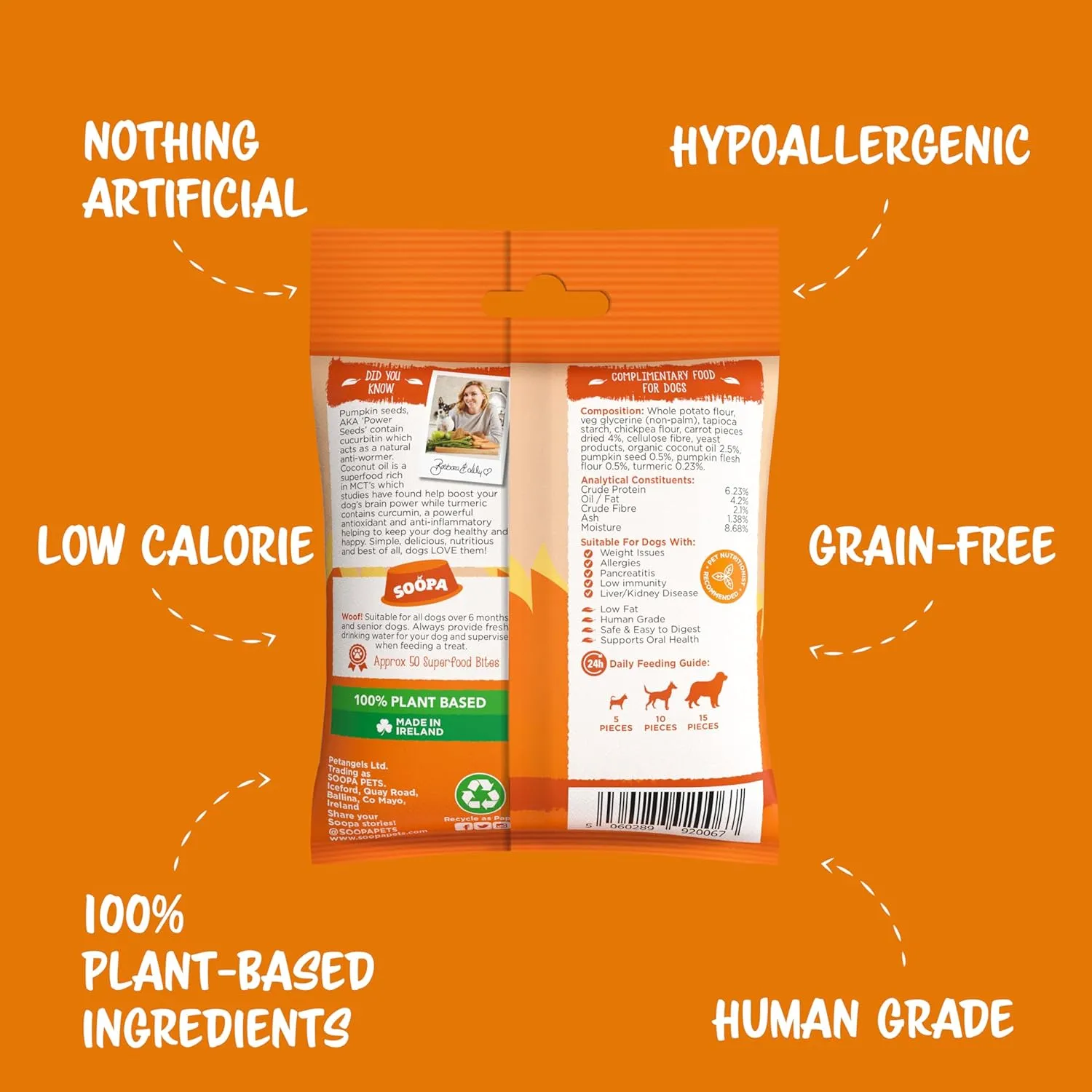 Carrot & Pumpkin Healthy Bites Dog Treats, 50g