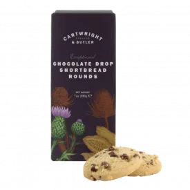 Cartwright & Butler Chocolate Drop Shortbread Round Biscuit