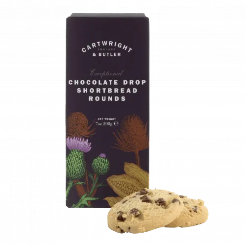 Cartwright & Butler Chocolate Drop Shortbread Round Biscuit