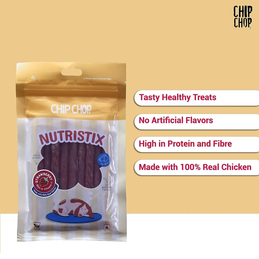 Chip Chops Mango, Strawberry and Bacon Nutristix Dog Treats Combo (3 x 70g)