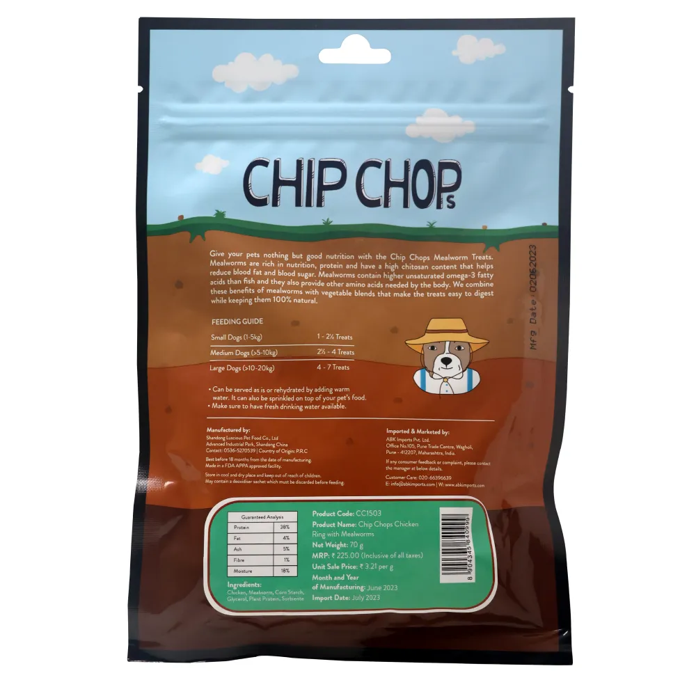 Chip Chops Wonder Worms Chicken Rings with Mealworm Dog Treats (Buy 1 Get 1) (Limited Shelf Life)