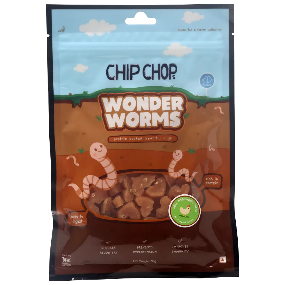 Chip Chops Wonder Worms Mini Chicken Hearts with Mealworms Dog Treats (Buy 1 Get 1) (Limited Shelf Life)
