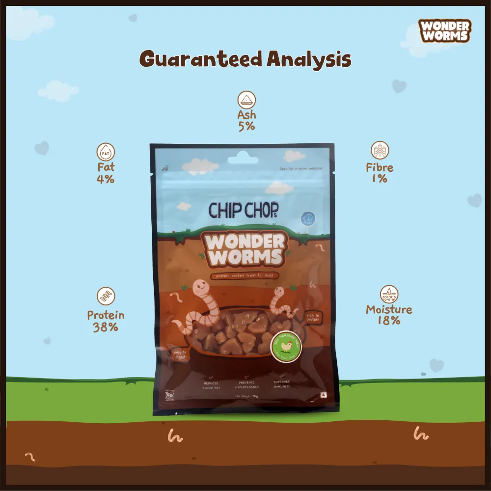 Chip Chops Wonder Worms Mini Chicken Hearts with Mealworms Dog Treats (Buy 1 Get 1) (Limited Shelf Life)