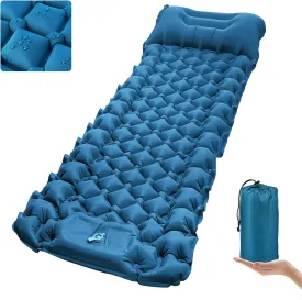 covacure Sleeping Pad for Camping - Ultralight Self-Inflating Camping Pad Mat with Built-in Foot Pump, Durable & Waterproof Camping Air Mattress for Hiking