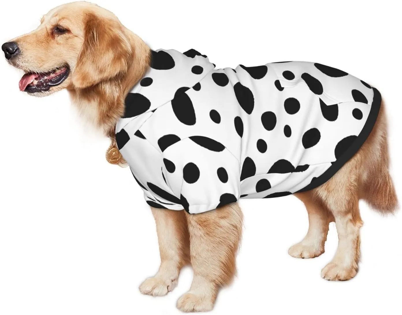 Cute Dalmatian Print Dog HoodiesDog Clothes with Pocket and Hat Winter Clothes Sweaters for Medium Large Dogs Girl Boy Pets' Clothes Outfits