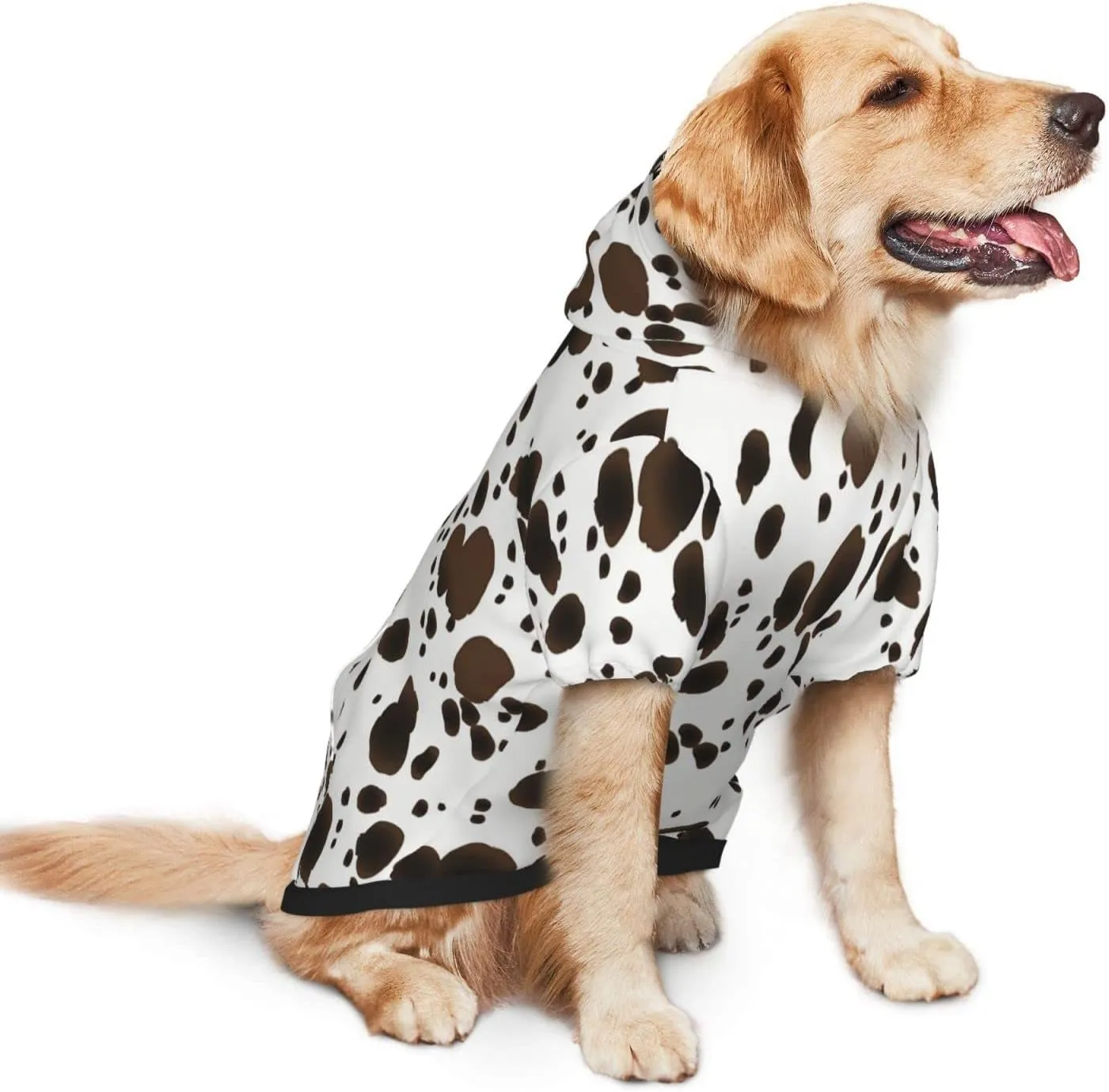 Cute Dalmatian Print Dog HoodiesDog Clothes with Pocket and Hat Winter Clothes Sweaters for Medium Large Dogs Girl Boy Pets' Clothes Outfits