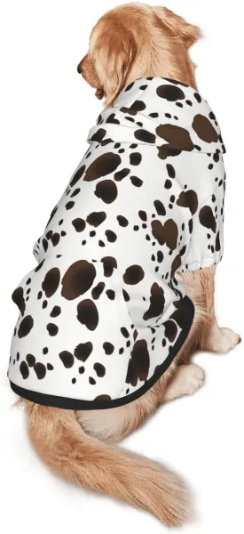 Cute Dalmatian Print Dog HoodiesDog Clothes with Pocket and Hat Winter Clothes Sweaters for Medium Large Dogs Girl Boy Pets' Clothes Outfits