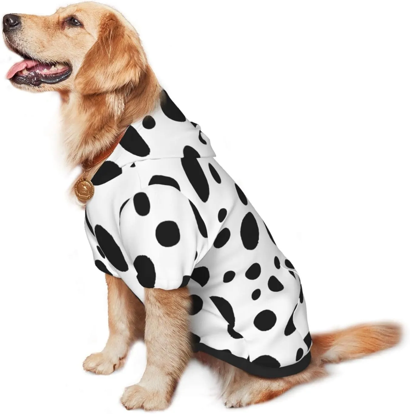 Cute Dalmatian Print Dog HoodiesDog Clothes with Pocket and Hat Winter Clothes Sweaters for Medium Large Dogs Girl Boy Pets' Clothes Outfits