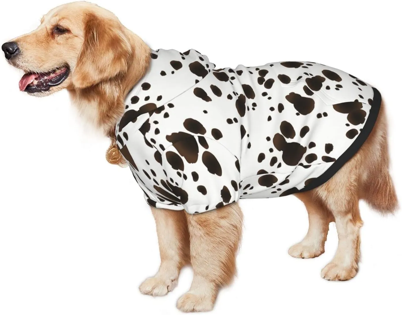 Cute Dalmatian Print Dog HoodiesDog Clothes with Pocket and Hat Winter Clothes Sweaters for Medium Large Dogs Girl Boy Pets' Clothes Outfits