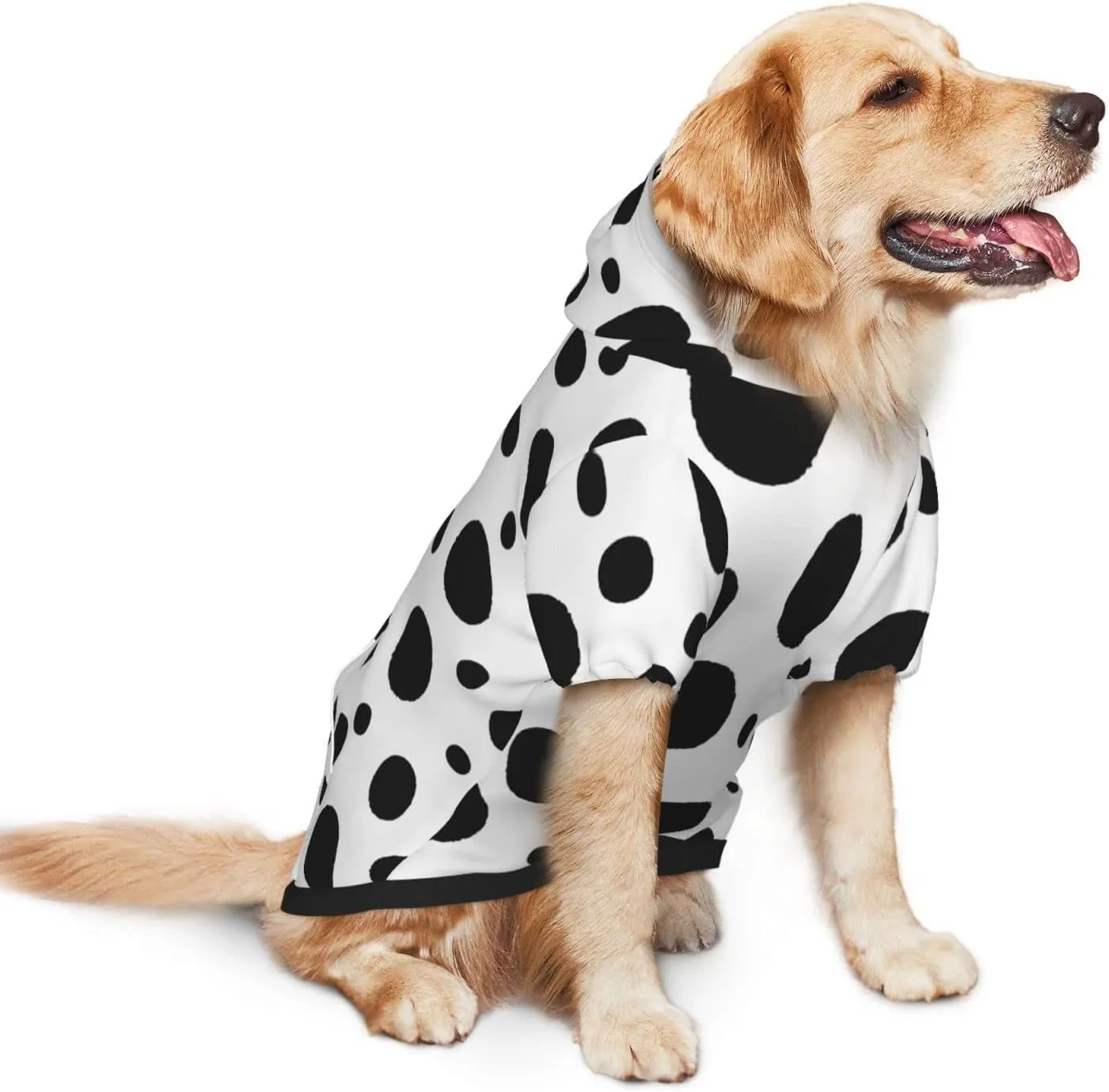 Cute Dalmatian Print Dog HoodiesDog Clothes with Pocket and Hat Winter Clothes Sweaters for Medium Large Dogs Girl Boy Pets' Clothes Outfits
