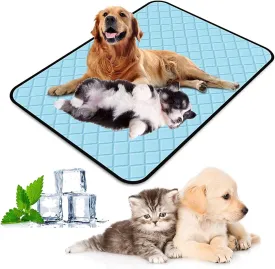 Dog Cooling Mat - 21.65x35.43 Inch Pressure Activated Cooling Mat for Large Dogs and Cats, No Water or Refrigeration Needed, Non-Toxic Gel Cooling Pad, Waterproof Bottom, Ideal for Home and Travel
