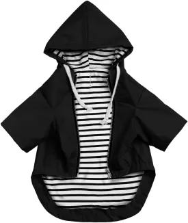 Dog Raincoat rain Jacket Raincoat Dogs Waterproof Small Medium Breeds Zip Closure Storage Pocket Harness Hole Black M
