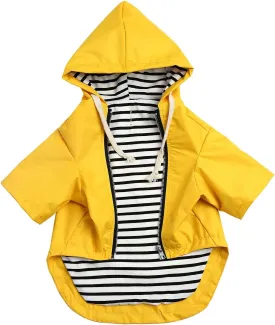 Dog Raincoat rain Jacket Raincoat Dogs Waterproof Small Medium Breeds Zip Closure Storage Pocket Harness Hole Yellow Medium