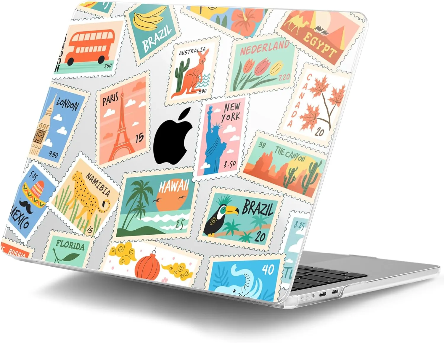DONGKE for M4 MacBook Air 13.6 Inch Case 2025 2024 2023 2022 Model A3240 A3113 A2681 M3 M2 Chip, Plastic Hard Shell Case Cover with Touch ID for MacBook Air 13 Inch M4 - Post Stamps