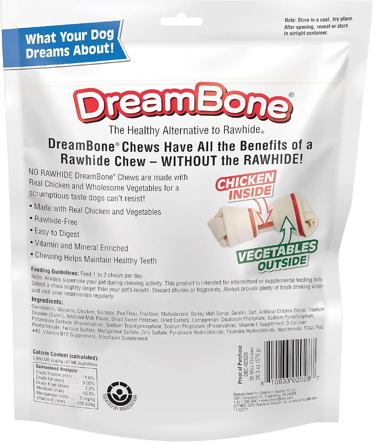 DreamBone Mini Chews With Real Chicken Chews for Dogs, 36 Count, These Rawhide-Free Chews are a Dogs Favorite Distraction