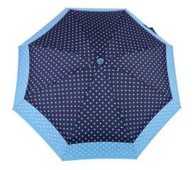 FabSeasons 5 fold Blue Polka Dots Digital Printed Small Compact Manual Umbrella