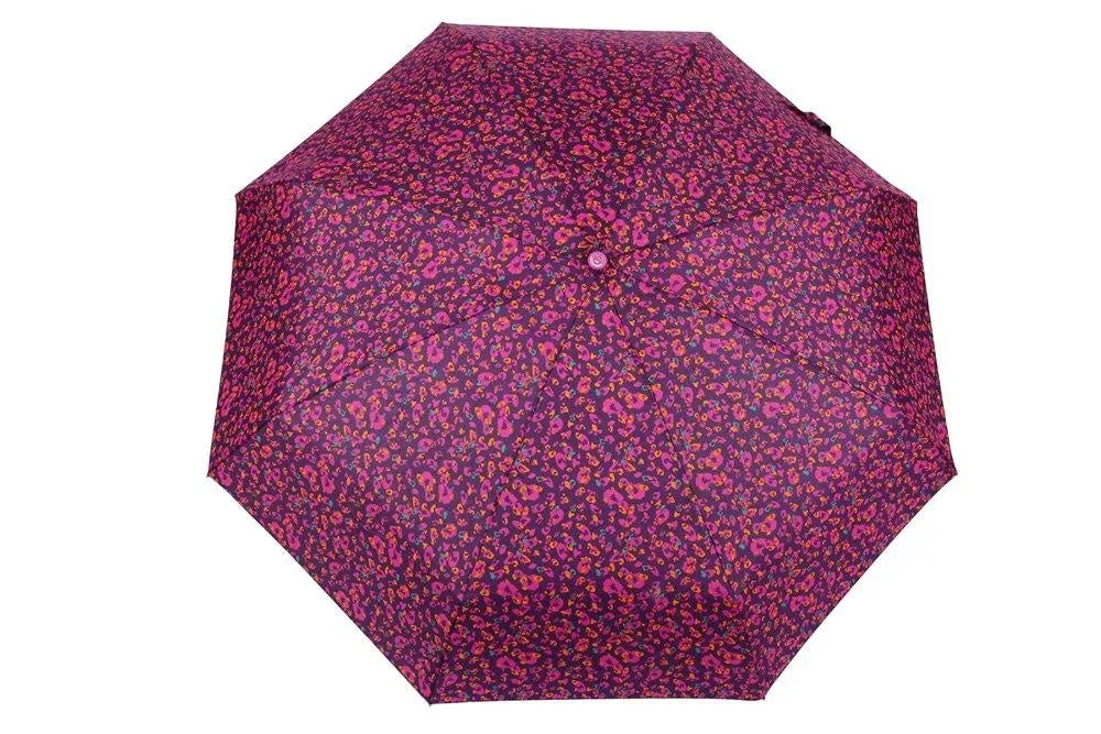 FabSeasons 5 fold Digital Printed Small Compact Manual Pink Flower Umbrella