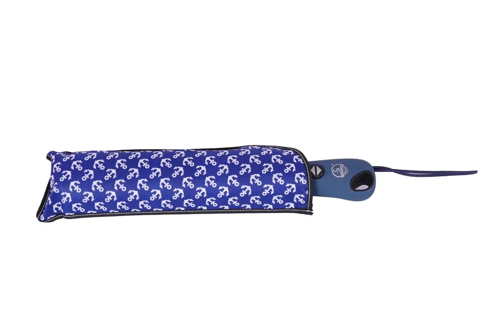 FabSeasons Anchor Printed Automatic 3 fold Blue Umbrella