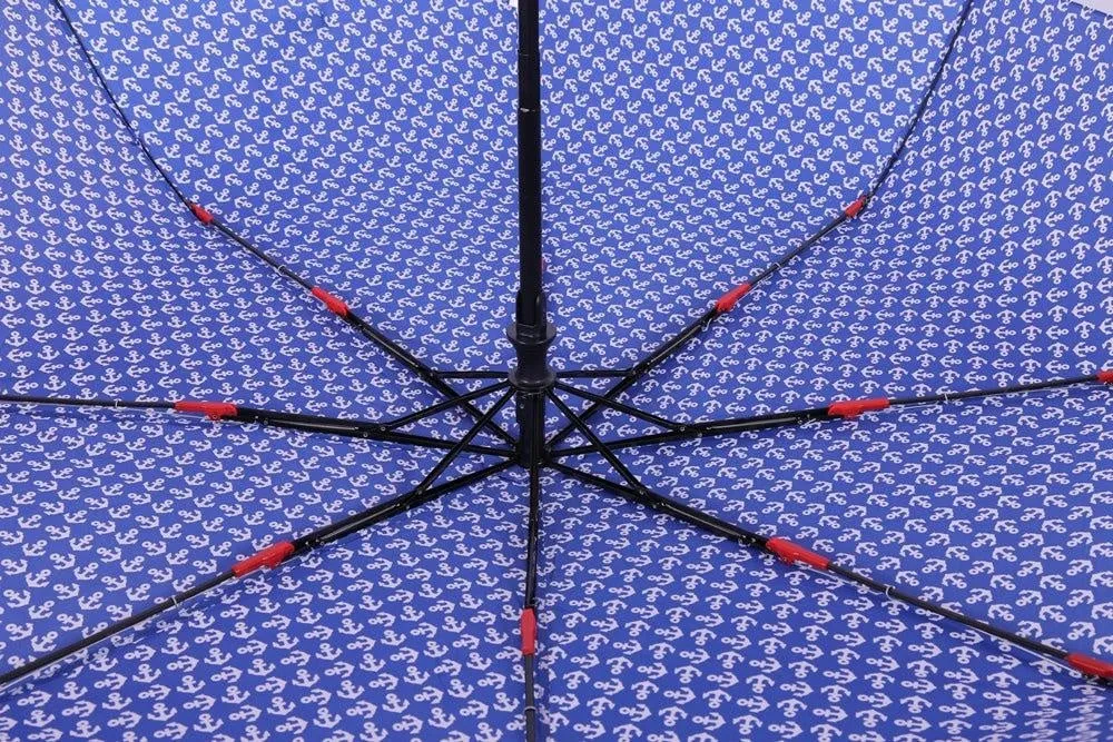 FabSeasons Anchor Printed Automatic 3 fold Blue Umbrella