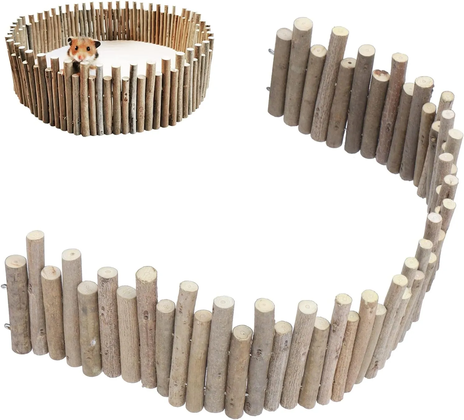 Flexible Hamster Wooden Bridge, 11.8In Hamster Fence, Hamster Cage Decor And Platforms, Hamster Cage Accessories (11.8In)