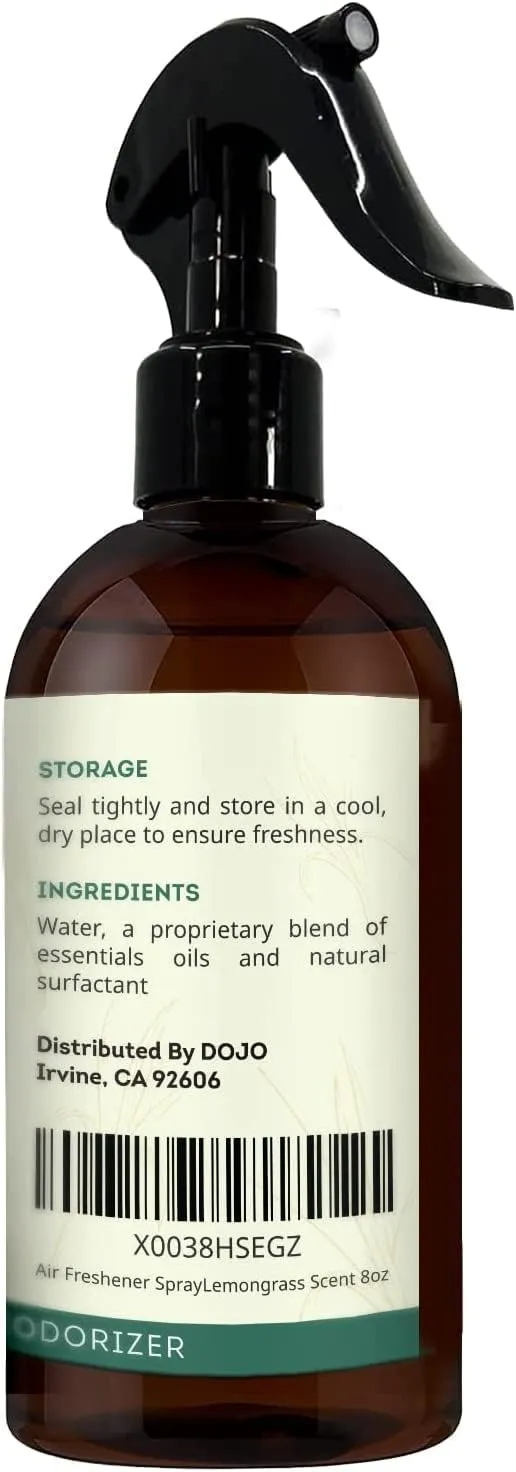Kate Naturals Air Freshener Spray for Home. Lemongrass Essential Oil Room Freshener Spray for Pillows, Bedding, Linen, Room Spray (8 fl oz, Pet Safe, Non-Toxic)