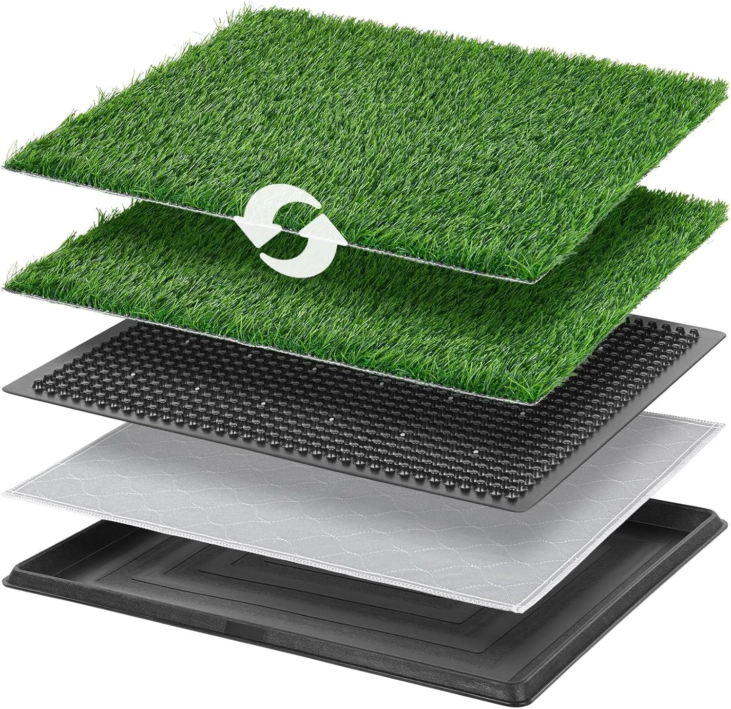 LOOBANI Dog Grass Pad with Tray - Dog Litter Box with 2 Artificial Grass Pads  Highly Absorbent Puppy Pad- Potty Tray for Balcony Apartment Indoor Outdoor Use - 20x30 Inch