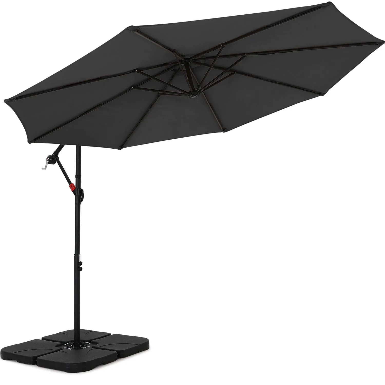 MASTERCANOPY Cantilever Patio Umbrella,with Crank and Cross Base
