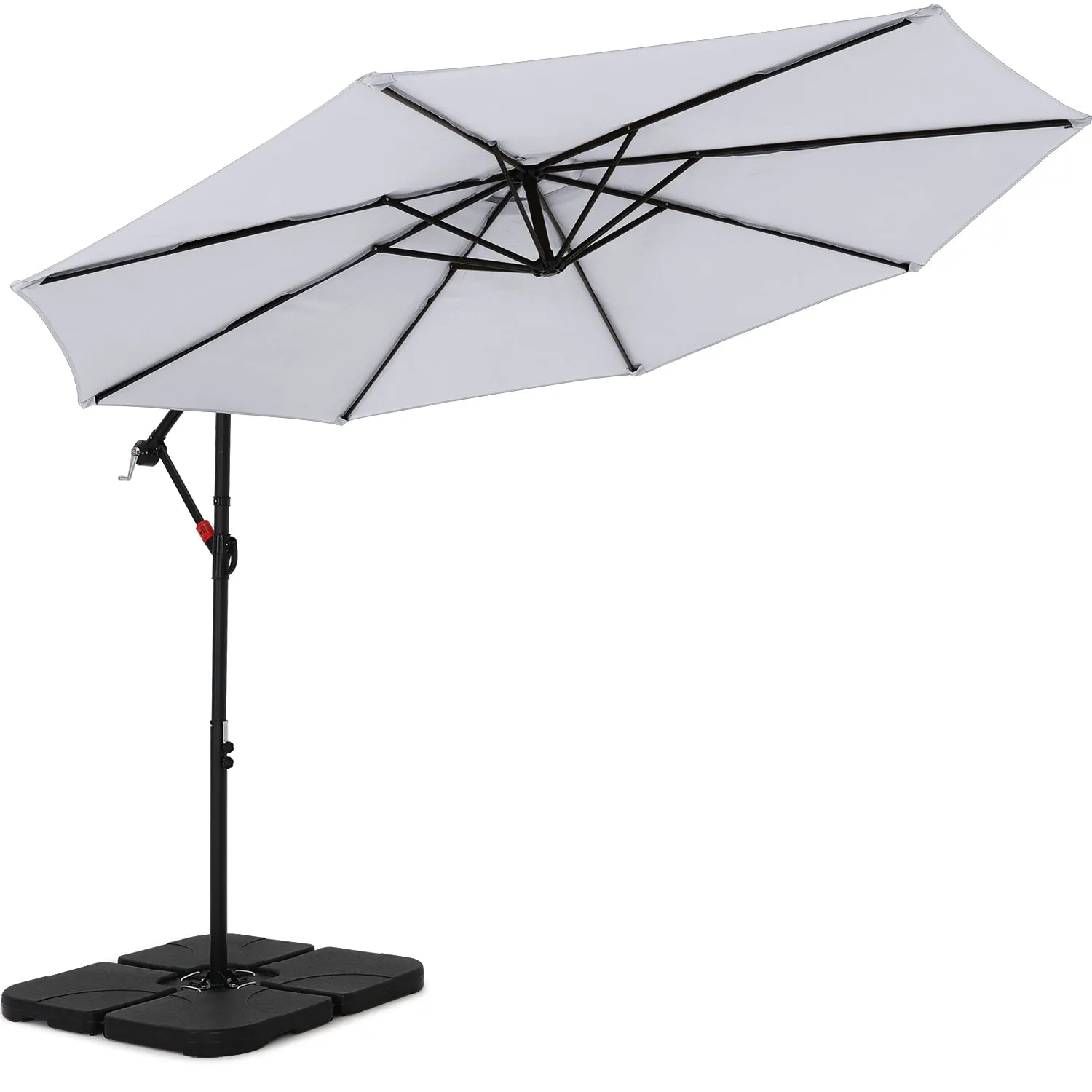 MASTERCANOPY Cantilever Patio Umbrella,with Crank and Cross Base