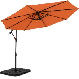 MASTERCANOPY Cantilever Patio Umbrella,with Crank and Cross Base