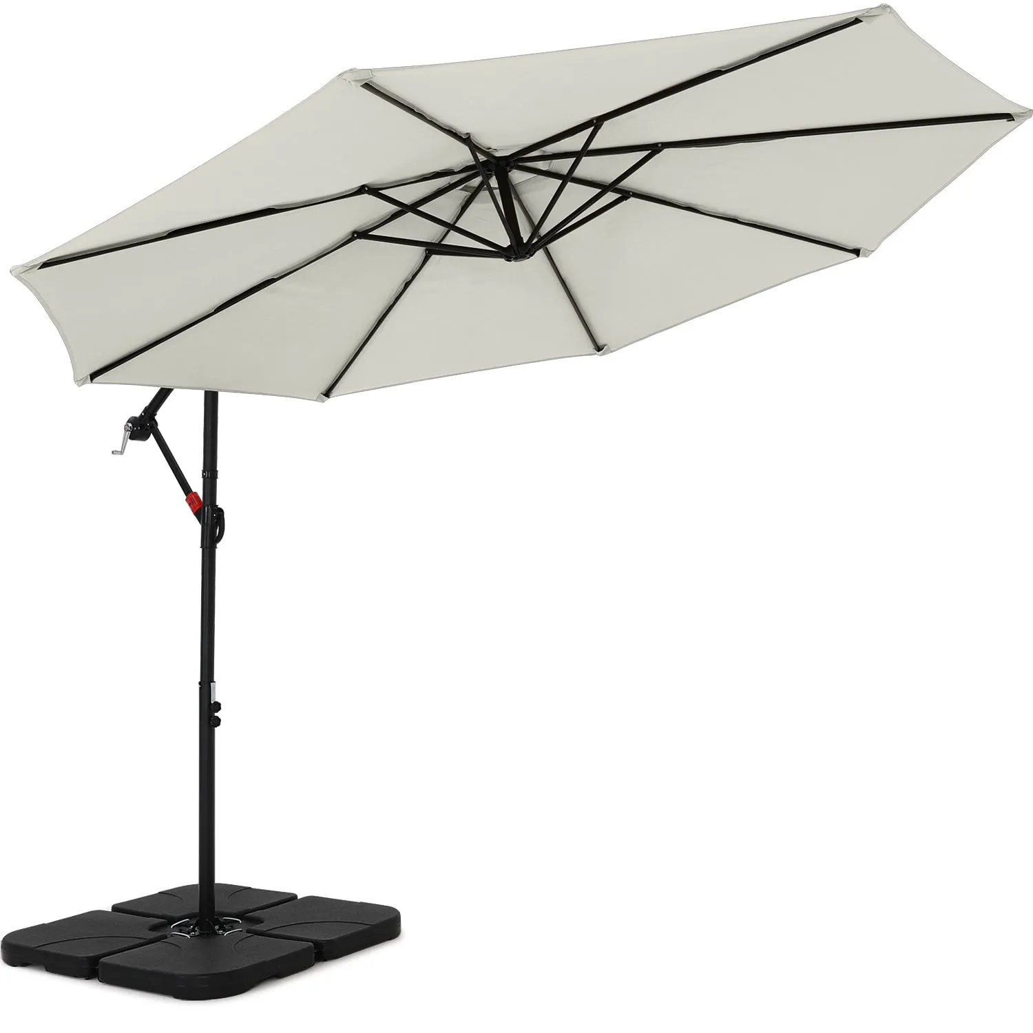 MASTERCANOPY Cantilever Patio Umbrella,with Crank and Cross Base