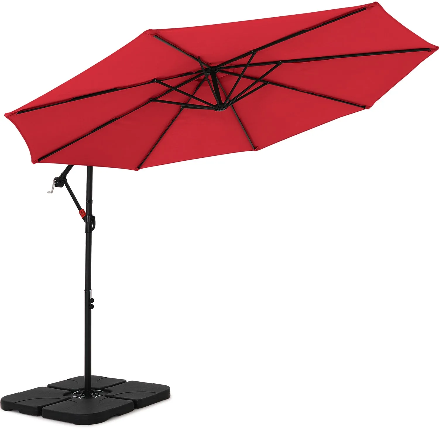 MASTERCANOPY Cantilever Patio Umbrella,with Crank and Cross Base