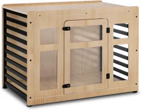 MCombo Wooden Dog Crate Furniture, Pet House End Table, Solid Wood Indoor Cage for Small Medium Dogs, 1421 (Natural)