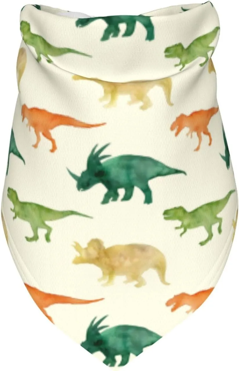 Miniature Dinosaurs Green Bones Dog Bandana Scarf Triangle Bibs Pet Accessories Cat Kerchief