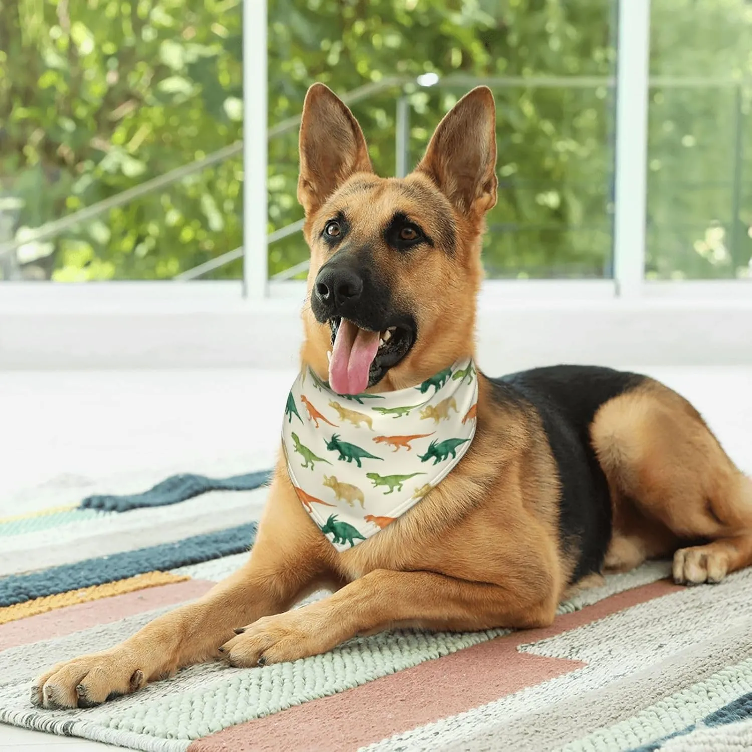 Miniature Dinosaurs Green Bones Dog Bandana Scarf Triangle Bibs Pet Accessories Cat Kerchief