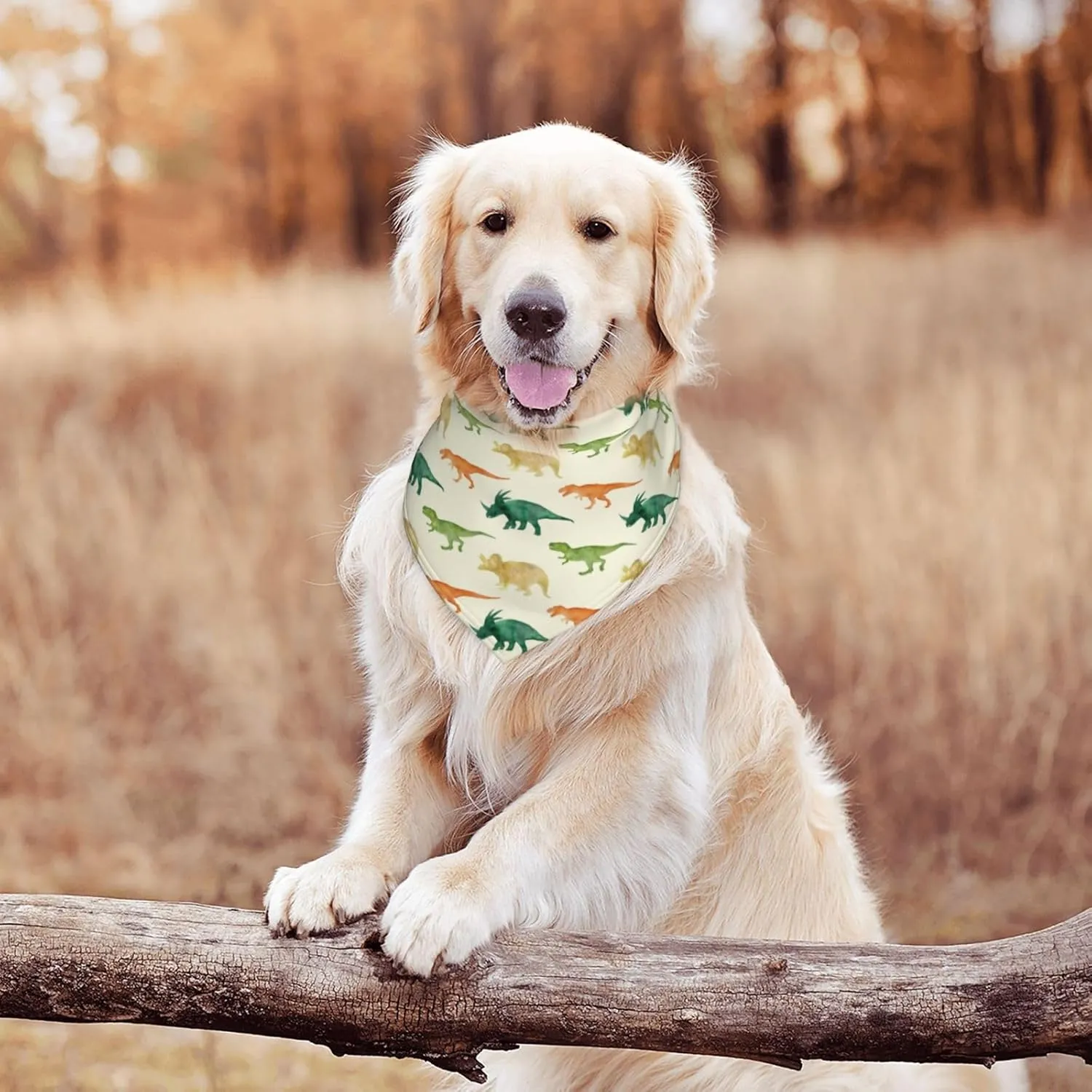 Miniature Dinosaurs Green Bones Dog Bandana Scarf Triangle Bibs Pet Accessories Cat Kerchief