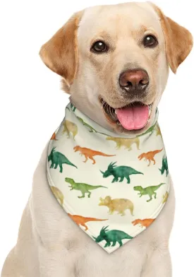 Miniature Dinosaurs Green Bones Dog Bandana Scarf Triangle Bibs Pet Accessories Cat Kerchief