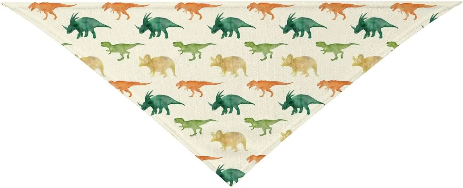 Miniature Dinosaurs Green Bones Dog Bandana Scarf Triangle Bibs Pet Accessories Cat Kerchief