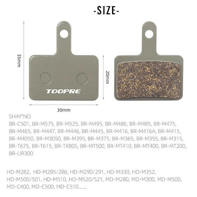 MTB Bicycle Fiber Full Metallic Brake Pads For MT200 MT500 MT410 M575 M495 M486 M485 M355 M395 M315 Fit for Bike Disc Brake Pads
